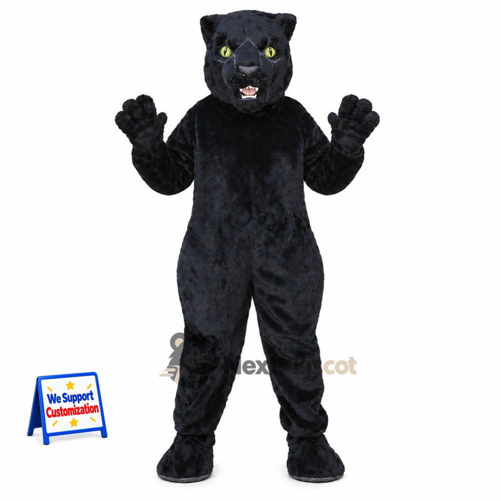 Panther Mascot Costume - Black for Grand Openings Panther Mascot Costume - Black for Grand Openings