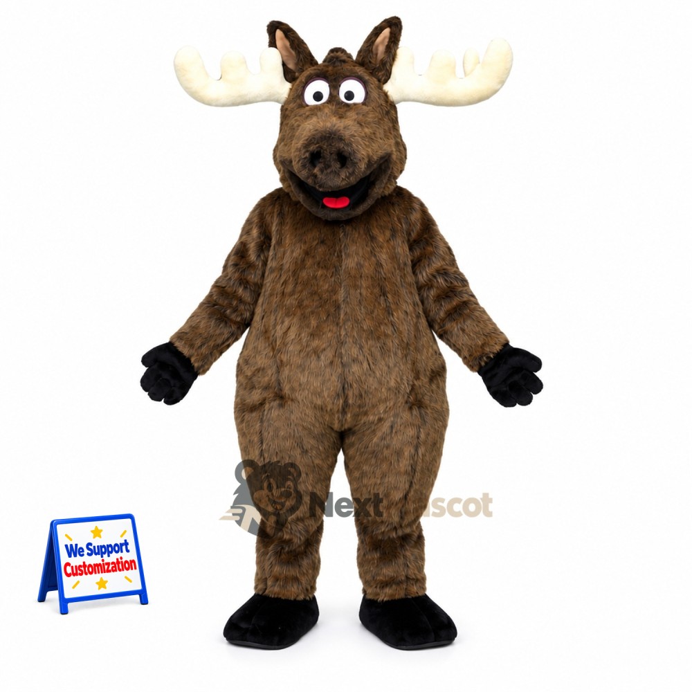 Moose Mascot Costume - Brown for Team Parades Moose Mascot Costume - Brown for Team Parades