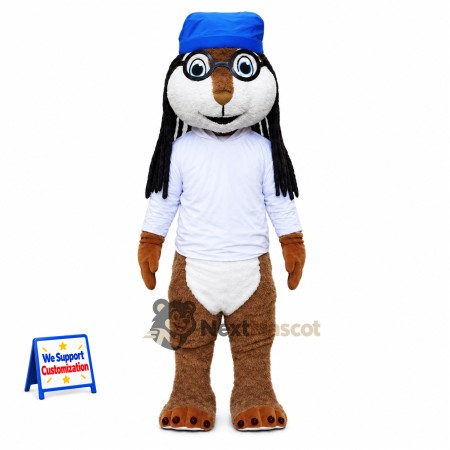 Dog Mascot Costume - Brown, White Shirt and Cap Dog Mascot Costume - Brown, White Shirt and Cap
