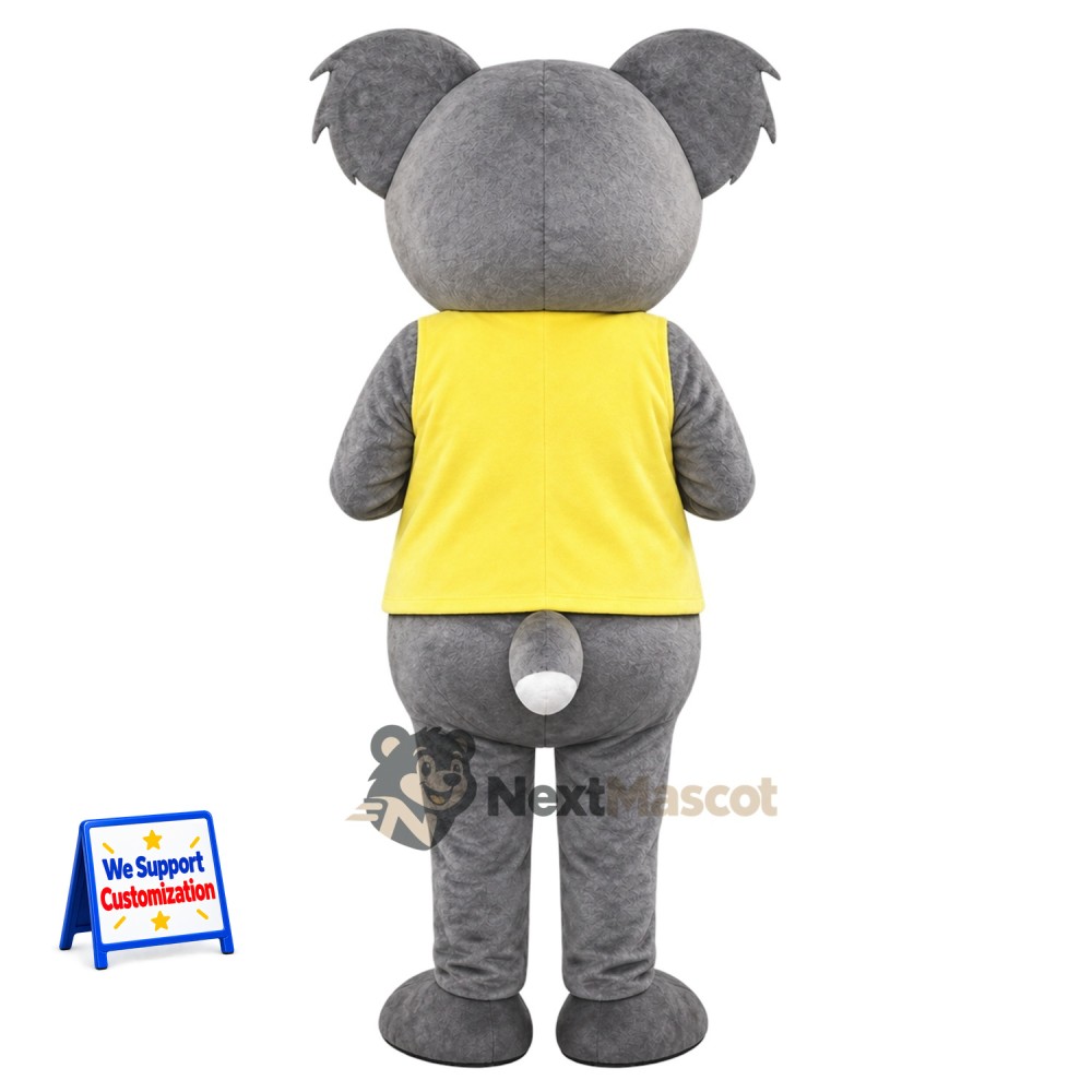 Koala Mascot Costume - Yellow Shirt for School Events Koala Mascot Costume - Yellow Shirt for School Events