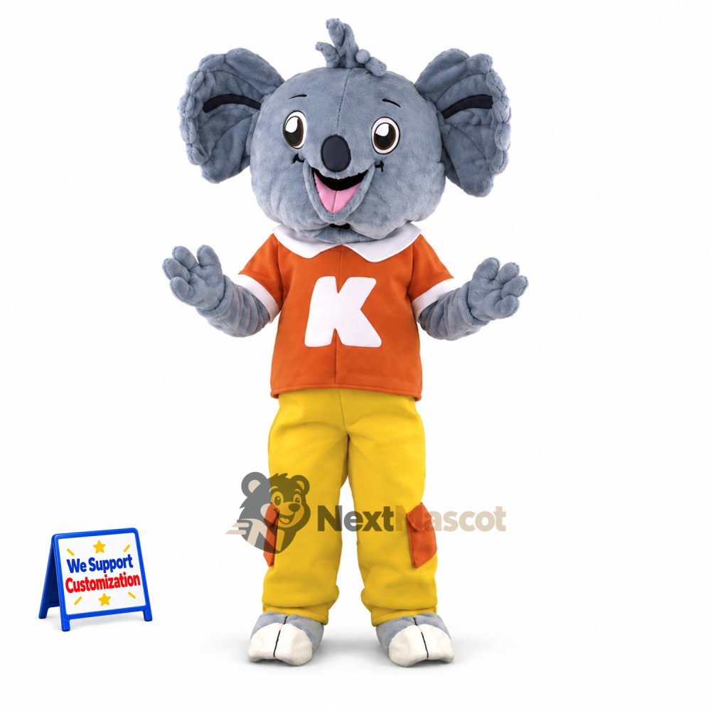 Koala Mascot Costume - Orange Shirt Koala Mascot Costume - Orange Shirt
