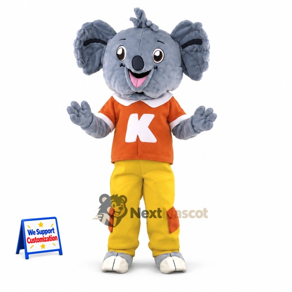 Koala Mascot Costume - Orange Shirt