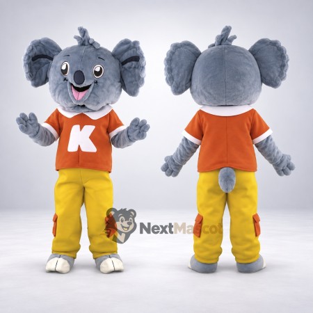 Koala Mascot Costume - Orange Shirt Koala Mascot Costume - Orange Shirt