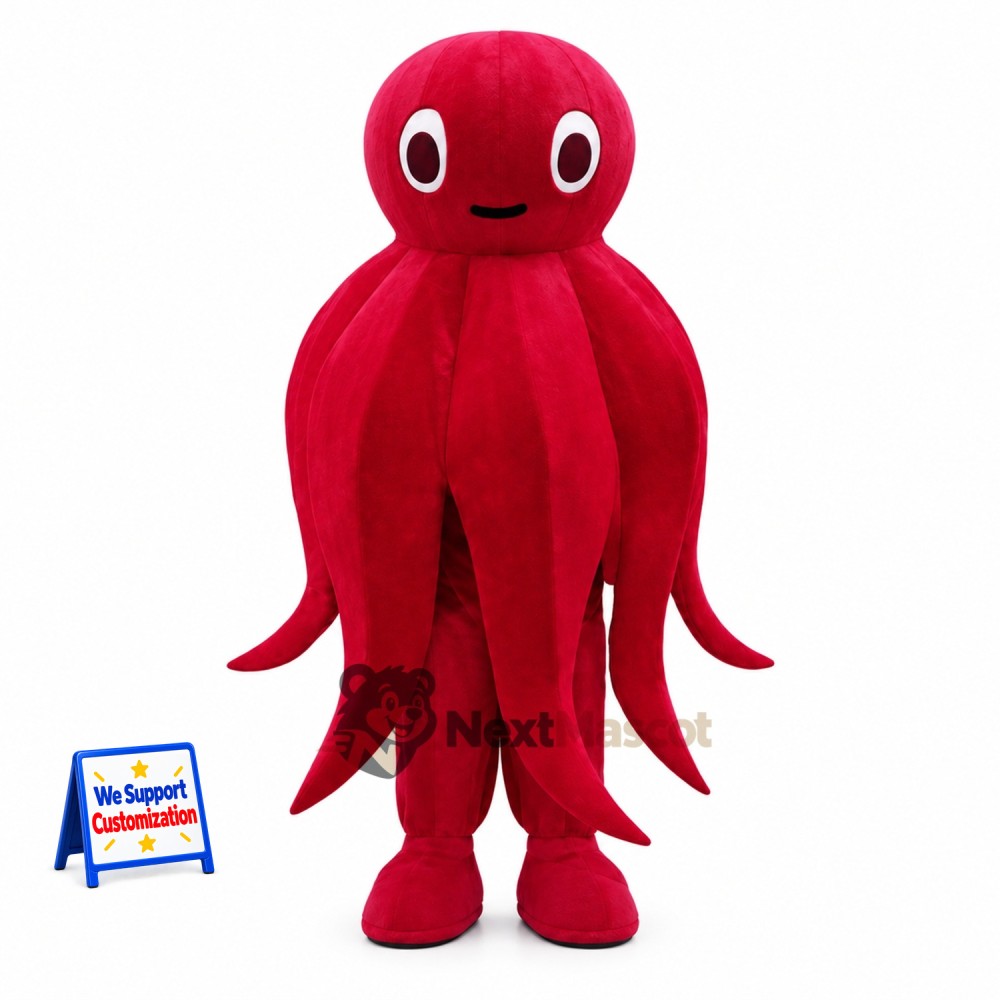 Octopus Mascot Costume - Red for Aquarium Events