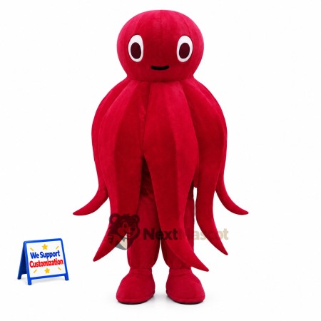 Octopus Mascot Costume - Red for Aquarium Events