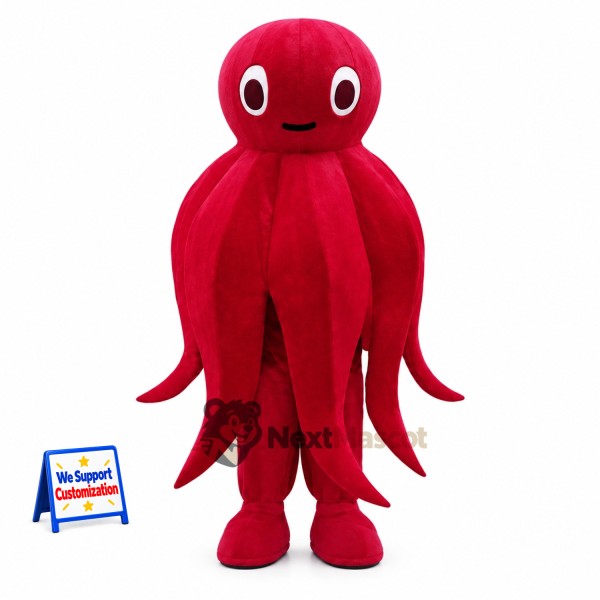 Octopus Mascot Costume - Red for Aquarium Events
