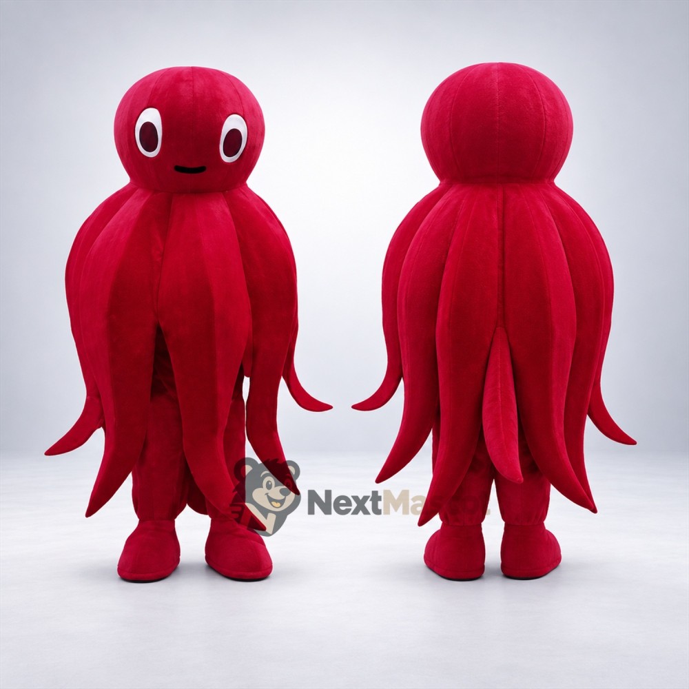Octopus Mascot Costume - Red for Aquarium Events