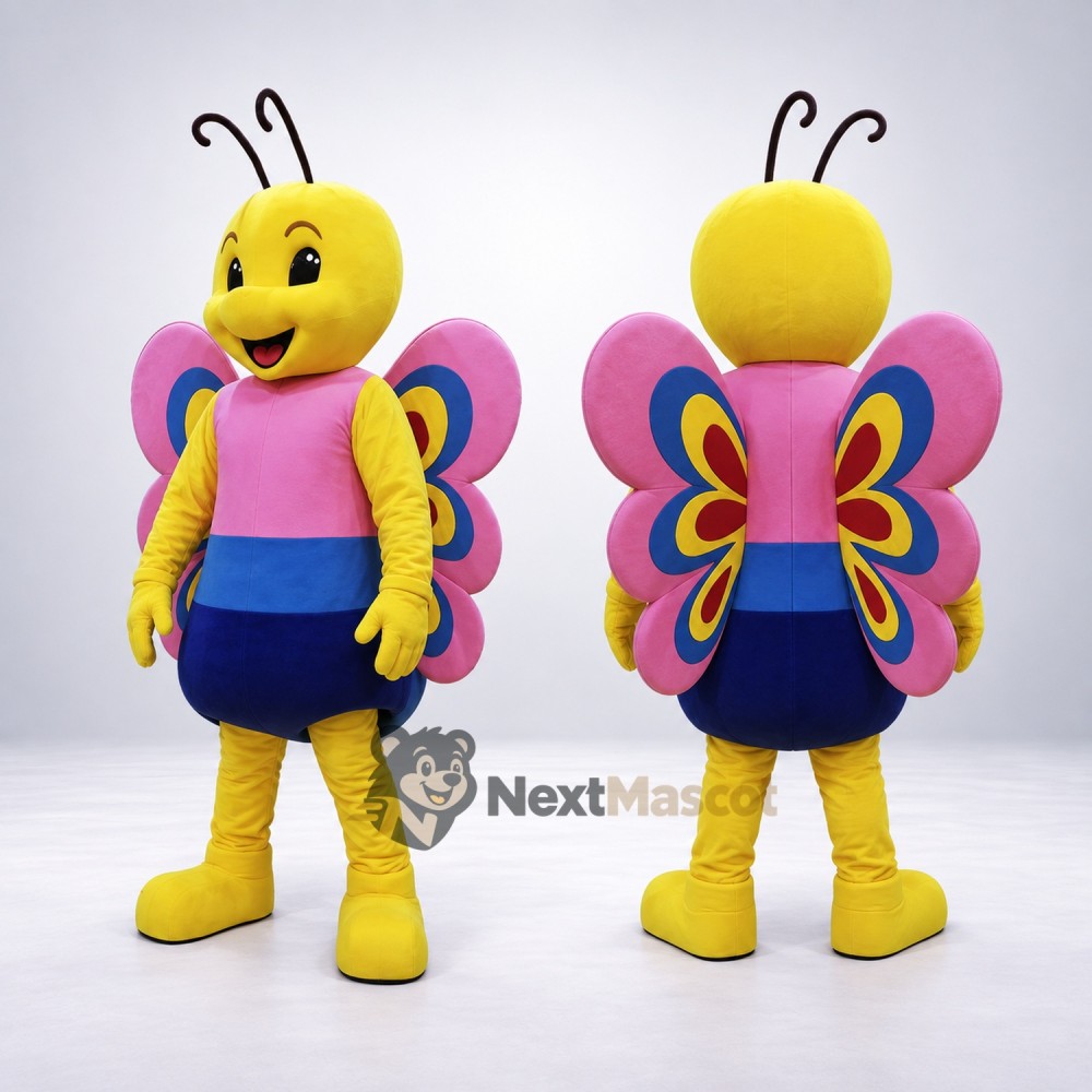 Butterfly Mascot Costume - Yellow for Birthday Parties