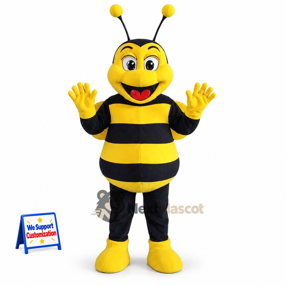Bee Mascot Costume - Yellow, Yellow Gloves and Wings Bee Mascot Costume - Yellow, Yellow Gloves and Wings
