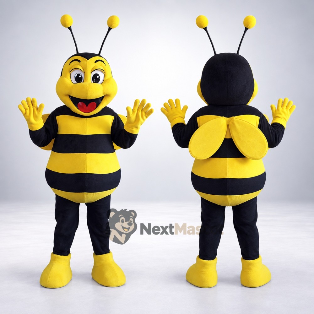 Bee Mascot Costume - Yellow, Yellow Gloves and Wings Bee Mascot Costume - Yellow, Yellow Gloves and Wings