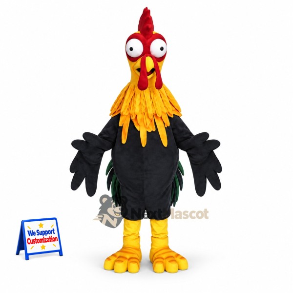 Rooster Mascot Costume - Black for Parades