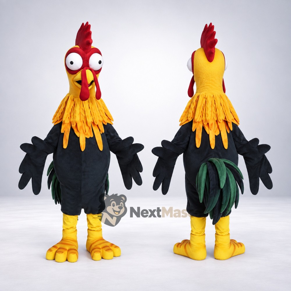 Rooster Mascot Costume - Black for Parades