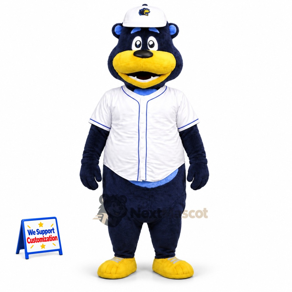 Bear Mascot Costume - Blue, Baseball Uniform Bear Mascot Costume - Blue, Baseball Uniform