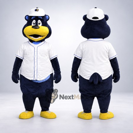 Bear Mascot Costume - Blue, Baseball Uniform Bear Mascot Costume - Blue, Baseball Uniform