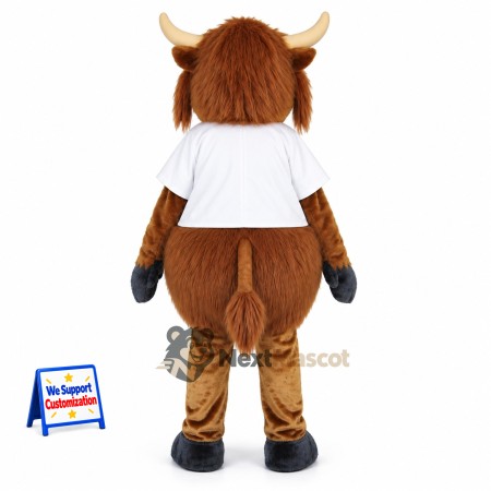Bull Mascot Costume - Brown, White Shirt Bull Mascot Costume - Brown, White Shirt