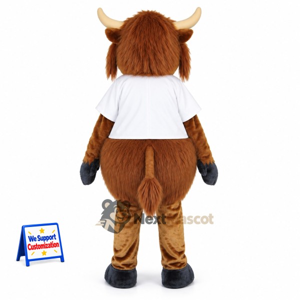 Bull Mascot Costume - Brown, White Shirt Bull Mascot Costume - Brown, White Shirt