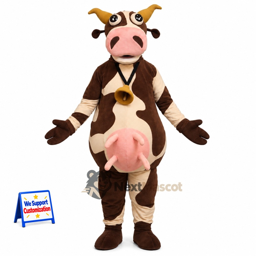 Cow Mascot Costume - Brown for Festivals Cow Mascot Costume - Brown for Festivals