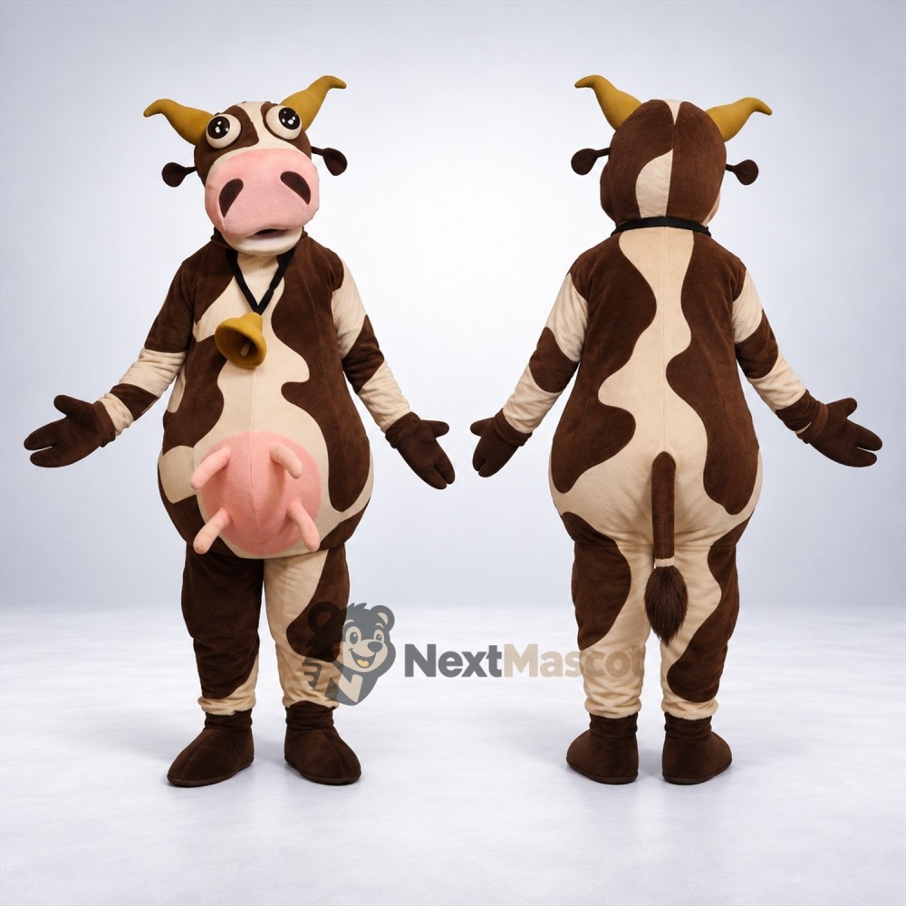 Cow Mascot Costume - Brown for Festivals Cow Mascot Costume - Brown for Festivals