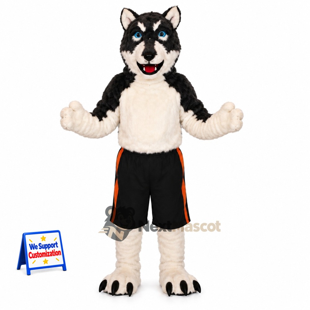 Husky Mascot Costume - Black Shorts Husky Mascot Costume - Black Shorts