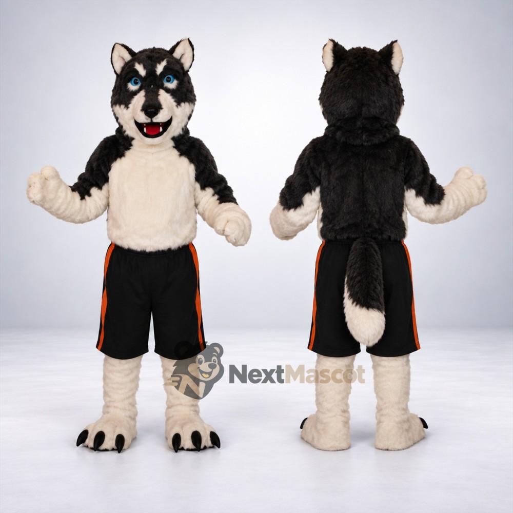 Husky Mascot Costume - Black Shorts Husky Mascot Costume - Black Shorts