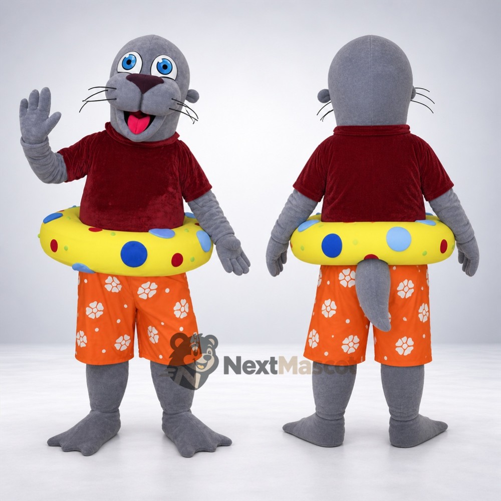 Seal Mascot Costume - Swim Ring Seal Mascot Costume - Swim Ring