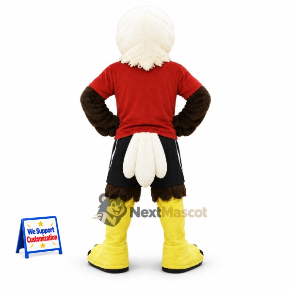 Bald Eagle Mascot Costume - Red Shirt for Festivals Bald Eagle Mascot Costume - Red Shirt for Festivals