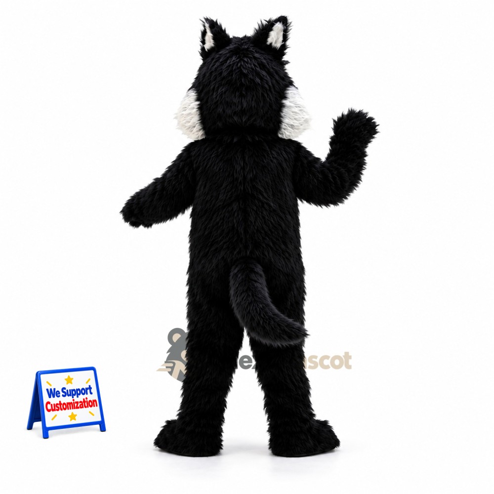 Wolf Mascot Costume - Black and White for School Events Wolf Mascot Costume - Black and White for School Events