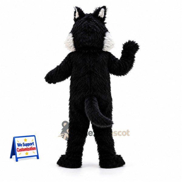 Wolf Mascot Costume - Black and White for School Events Wolf Mascot Costume - Black and White for School Events