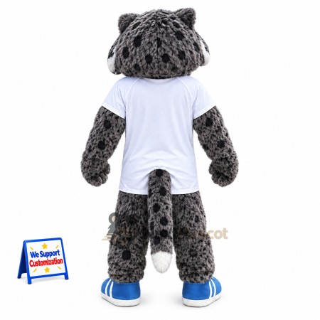 Snow Leopard Mascot Costume - White Shirt