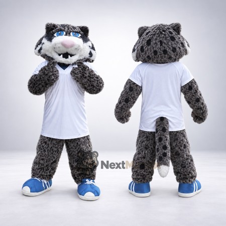 Snow Leopard Mascot Costume - White Shirt