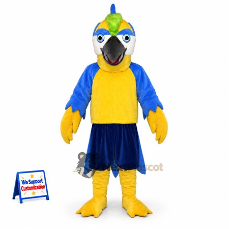 Parrot Mascot Costume - Blue and Yellow for Sports Days Parrot Mascot Costume - Blue and Yellow for Sports Days