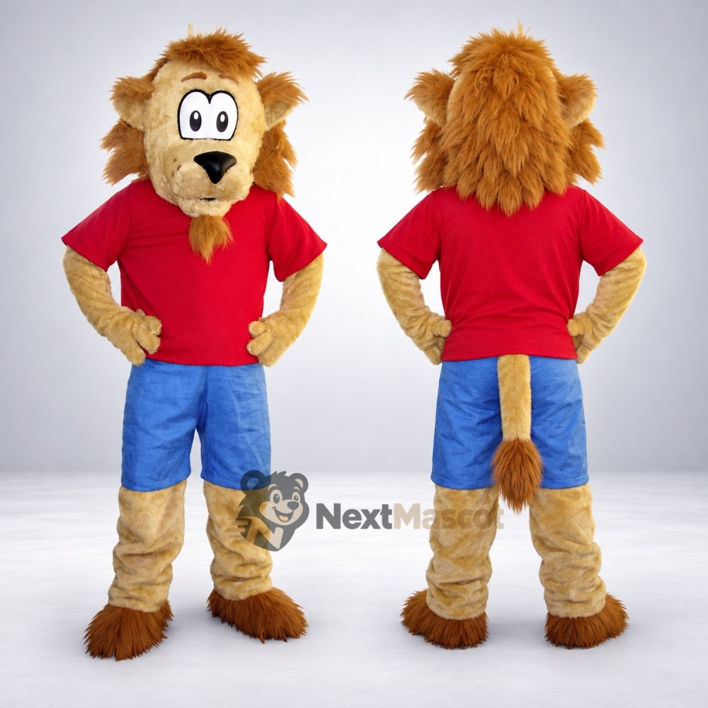 Lion Mascot Costume - Red Shirt Lion Mascot Costume - Red Shirt
