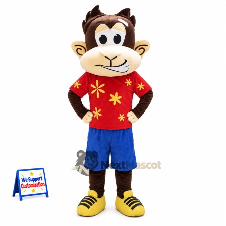 Monkey Mascot Costume - Floral Shirt