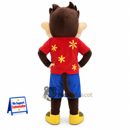Monkey Mascot Costume - Floral Shirt