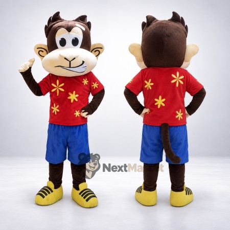 Monkey Mascot Costume - Floral Shirt