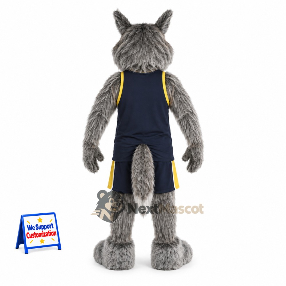 Wolf Mascot Costume - Gray, Navy Uniform Wolf Mascot Costume - Gray, Navy Uniform