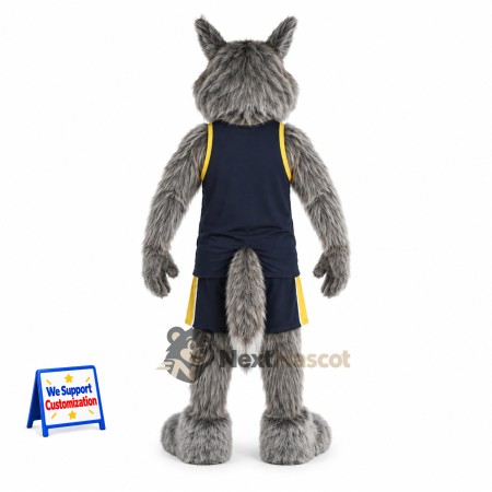 Wolf Mascot Costume - Gray, Navy Uniform Wolf Mascot Costume - Gray, Navy Uniform