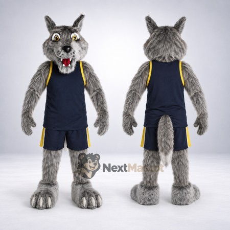 Wolf Mascot Costume - Gray, Navy Uniform Wolf Mascot Costume - Gray, Navy Uniform
