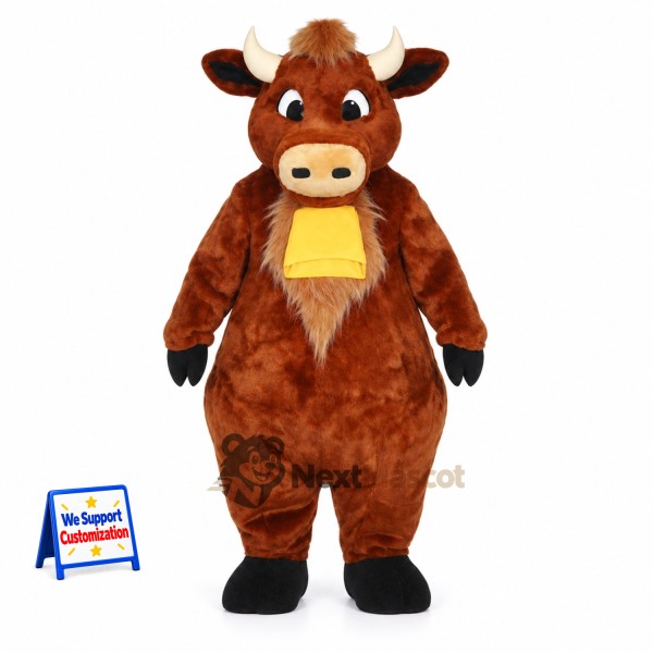 Bull Mascot Costume - Brown for Youth Events
