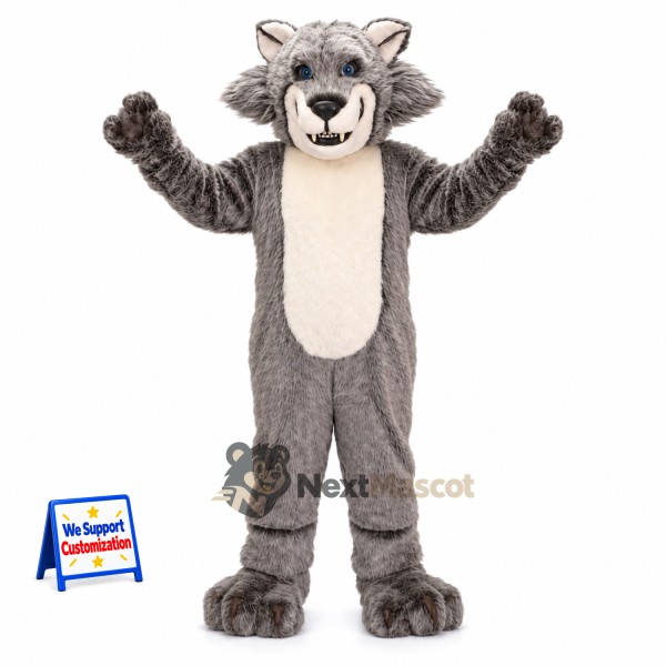 Wolf Mascot Costume - Gray for Charity Walks