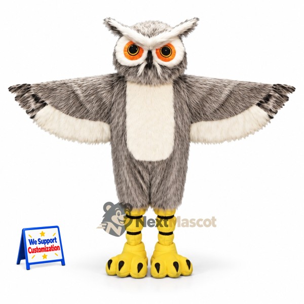 Owl Mascot Costume - Gray for Team Events