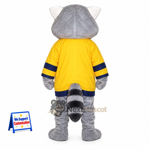 Raccoon Mascot Costume - Yellow Shirt Raccoon Mascot Costume - Yellow Shirt