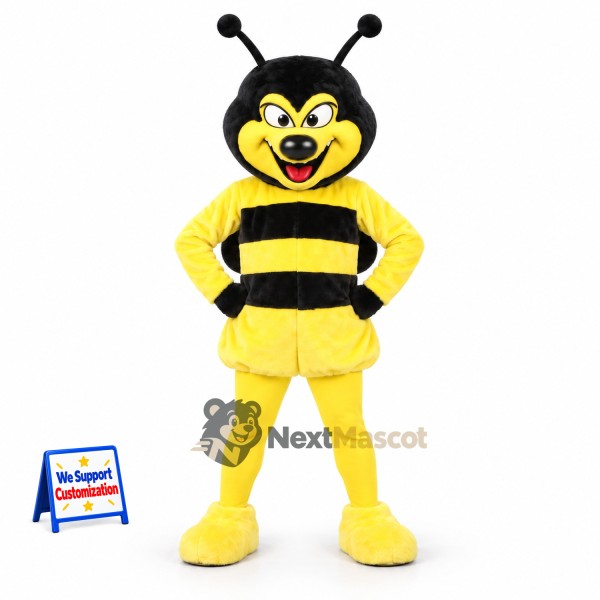 Bee Mascot Costume - Yellow, White Shoes