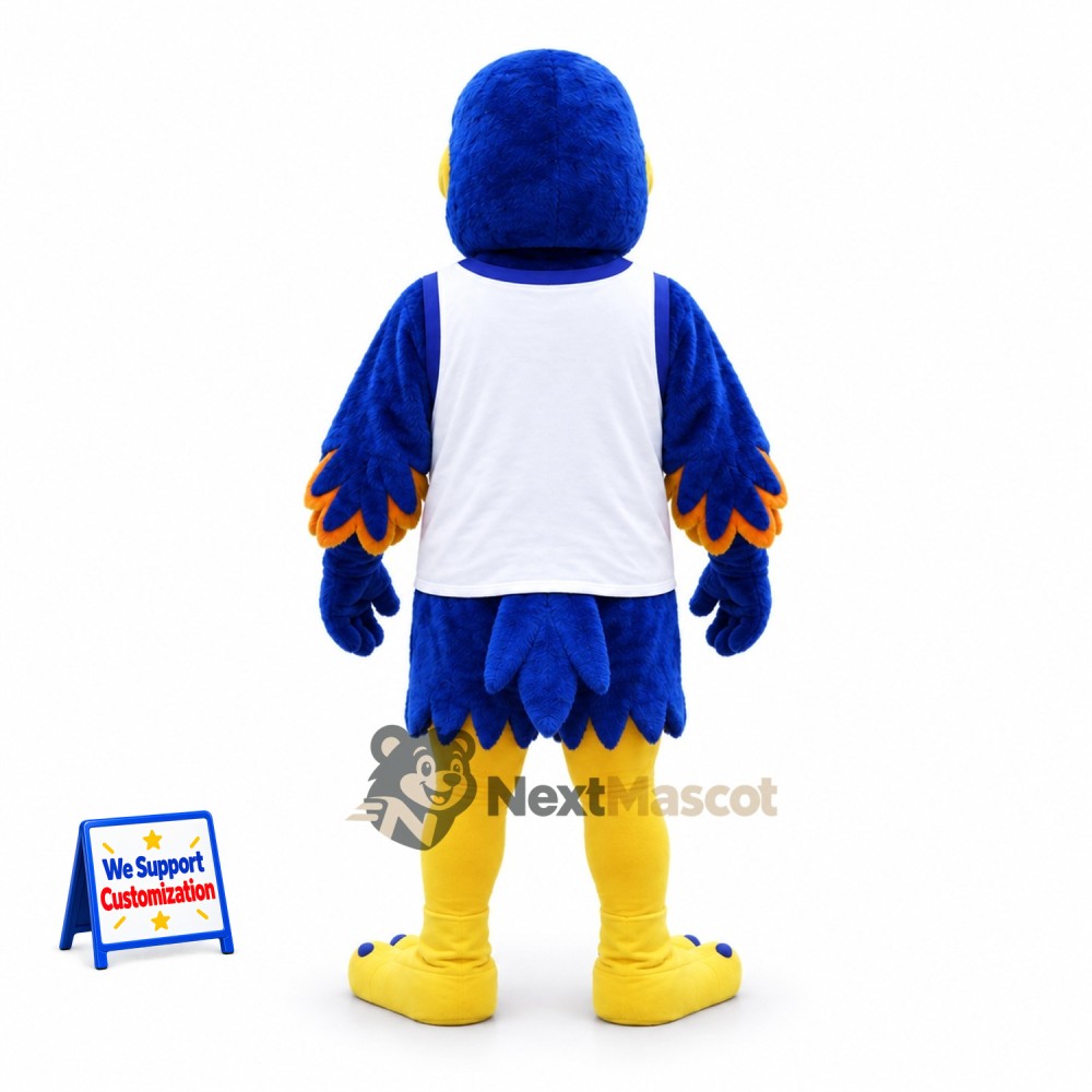 Eagle Mascot Costume - Blue, White Shirt for Carnivals Eagle Mascot Costume - Blue, White Shirt for Carnivals