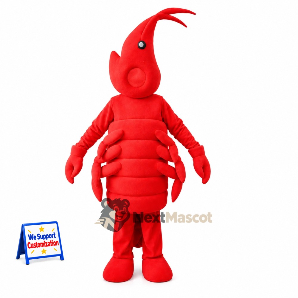 Shrimp Mascot Costume - Red for Ocean Festivals