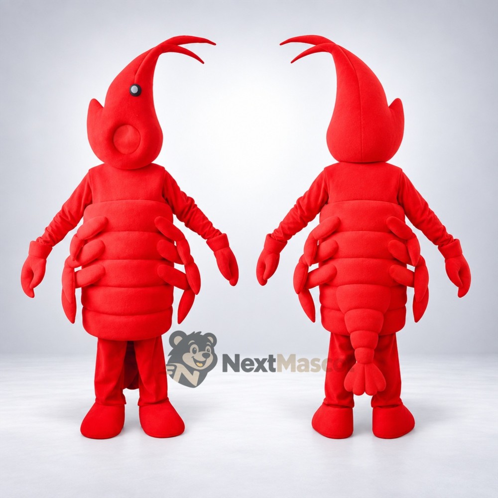 Shrimp Mascot Costume - Red for Ocean Festivals