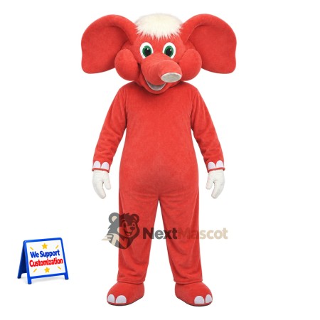 Elephant Mascot Costume - Red Elephant Mascot Costume - Red