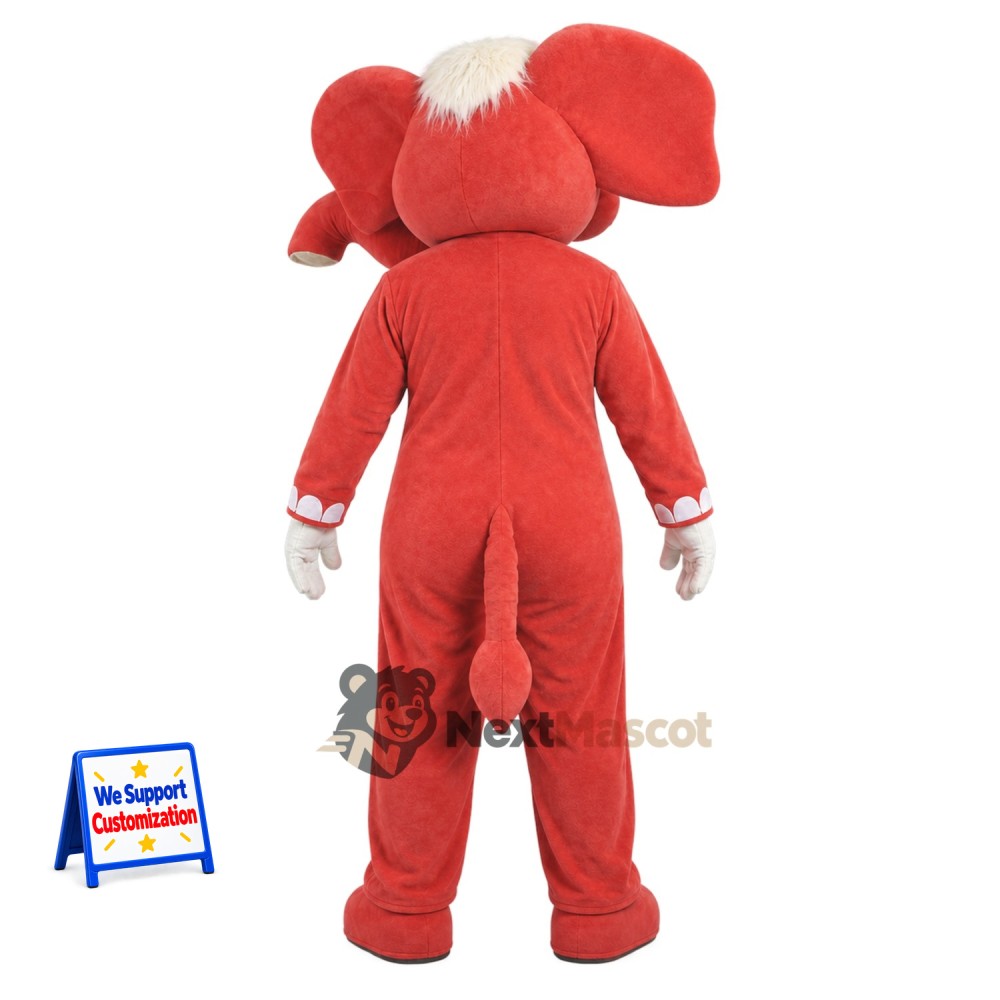 Elephant Mascot Costume - Red Elephant Mascot Costume - Red
