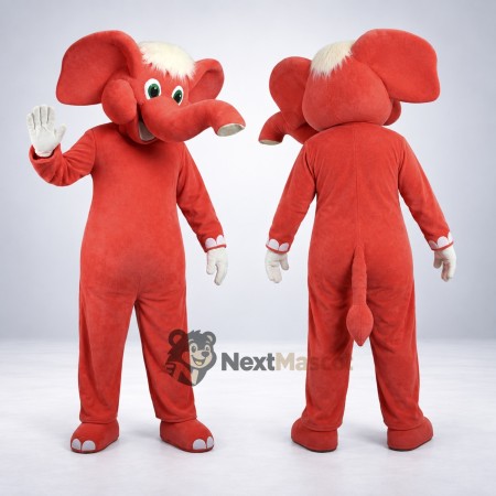 Elephant Mascot Costume - Red Elephant Mascot Costume - Red
