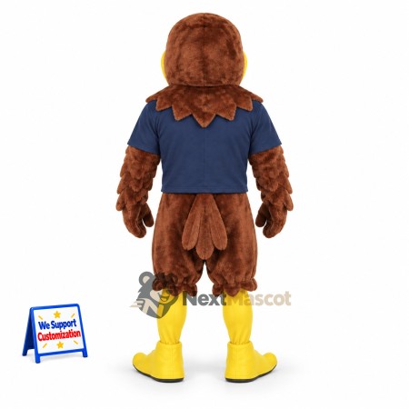 Eagle Mascot Costume - Brown, Navy Shirt Eagle Mascot Costume - Brown, Navy Shirt